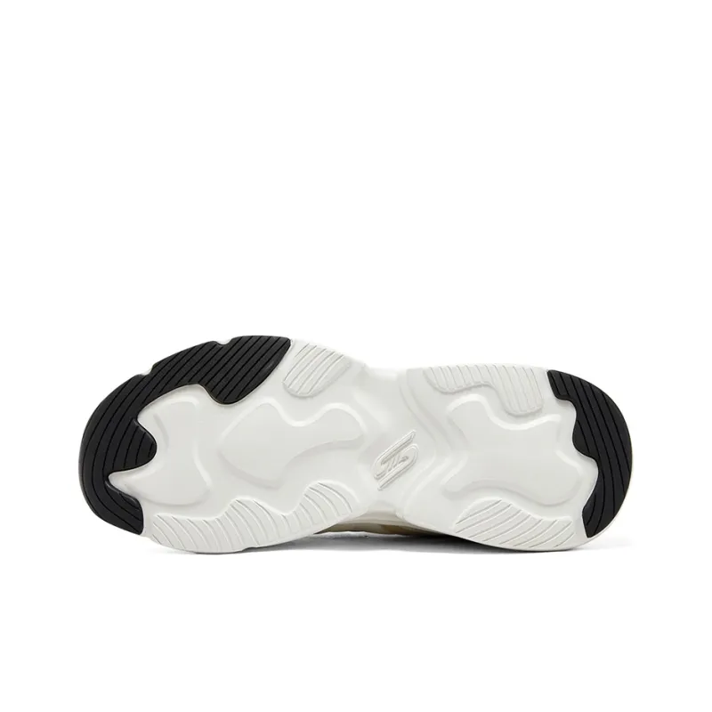 Skechers D'LITES Surfing Non slip Wear resistant Shock Absorption Low Top Chunky Sneakers Men's White Black Beige-5