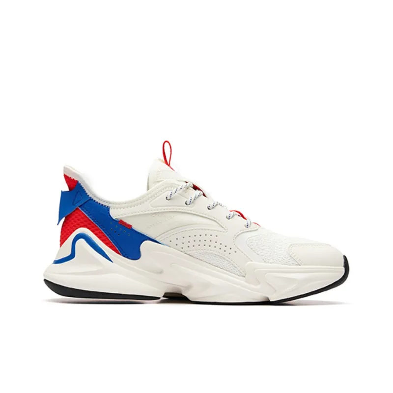 Anta Cushioned Slip Resistant Low Top Chunky Sneakers Men's White-1