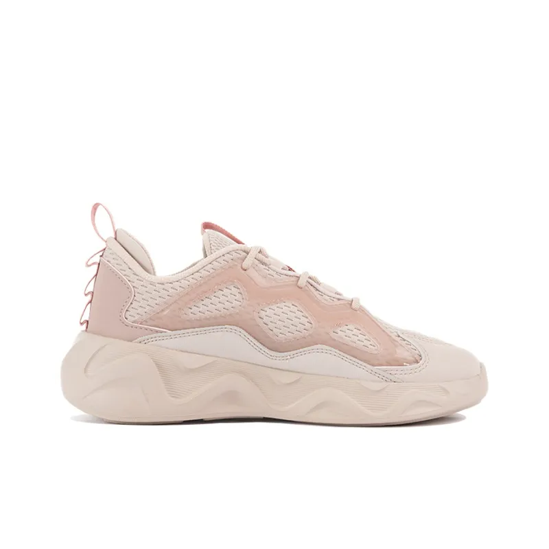 Anta Chao Bai Collection Cushioning Anti Slip Wear Resistant Breathability Low Top Chunky Sneakers Women's Pink-1