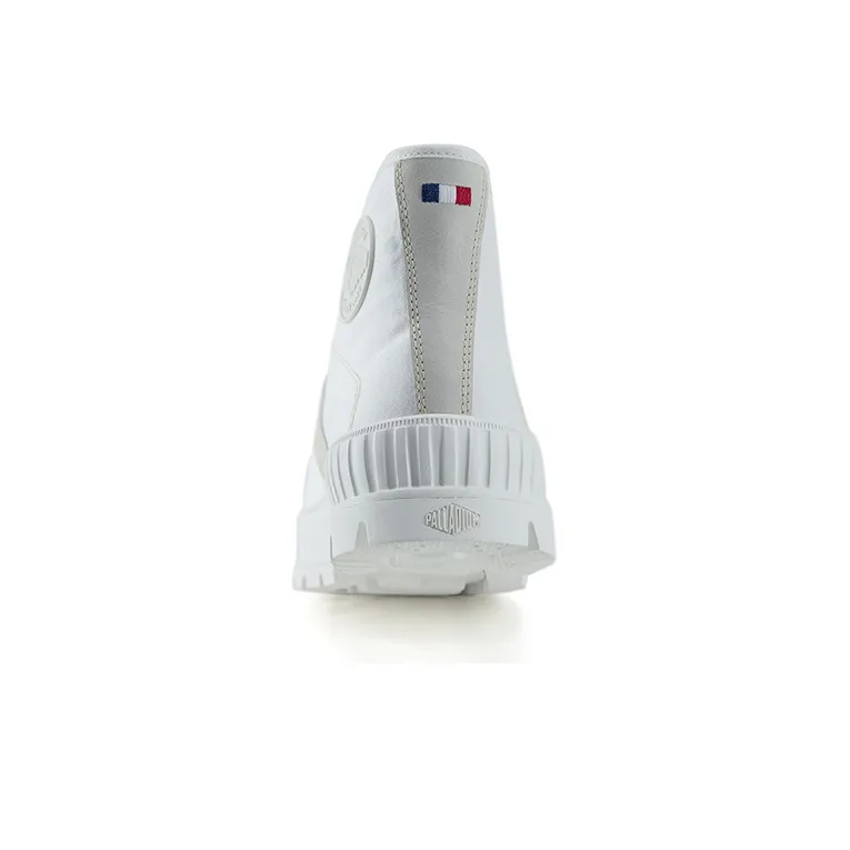 Palladium Pallashock Anti Slip Wear Resistant Breathable Height Increasing High Top Canvas Shoes Unisex Light White-2