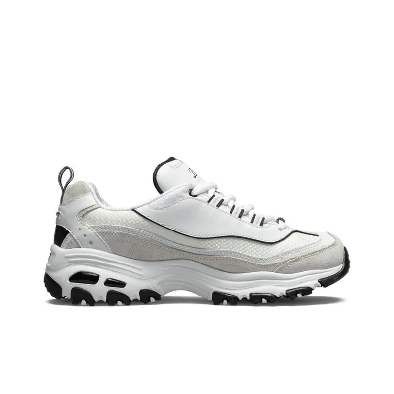 Skechers D'Lites 1.0 Chunky Sneakers Women's Low Top White/Light Gray-1