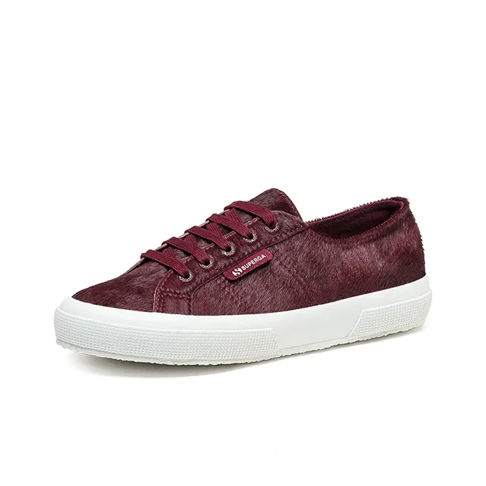 SUPERGA Anti-Slip Wear-Resistant Low-Top Canvas Shoes Women's Burgundy-2