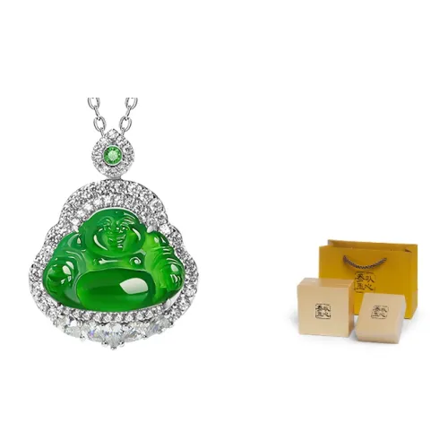 With The Heart Of The Jade Glutinous Jade Necklaces Women's