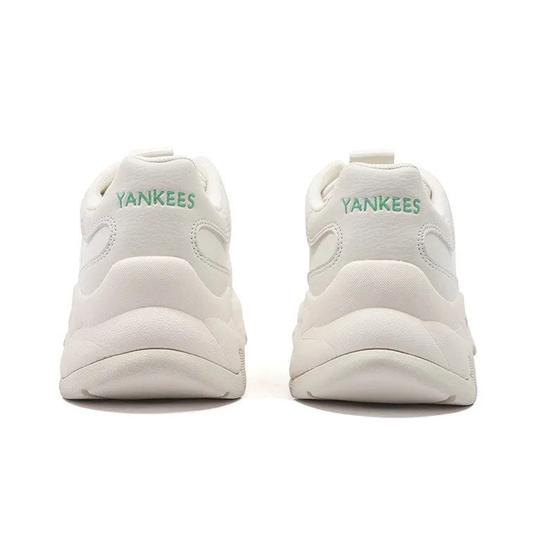 MLB Big Ball Chunky Planet Cushioning Anti Slip And Wear Resistant Low Top Chunky Sneakers Unisex White Green-3