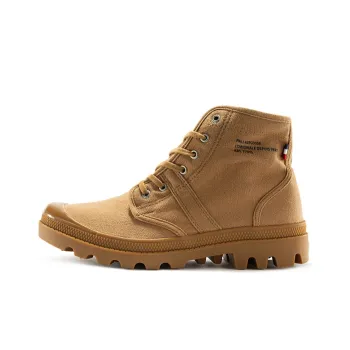 Palladium Anti Slip Wear Resistant Cushioning Breathable High Top Canvas Shoes Unisex Antique Wood Color