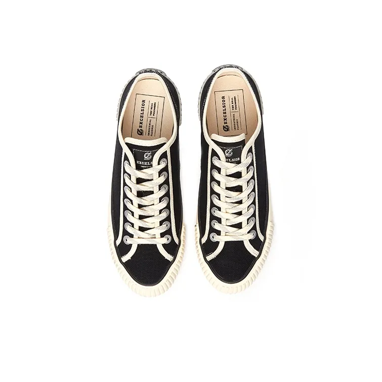 Excelsior Canvas Shoes Unisex Low Top Classic Black-3
