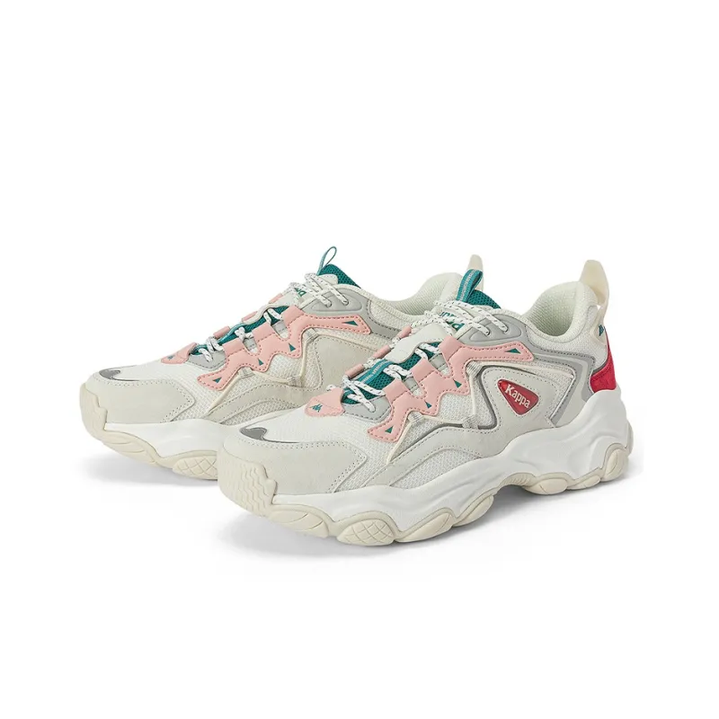 Kappa Abrasion Resistant Low Top Chunky Sneakers Women's Gray Beige Purple-2
