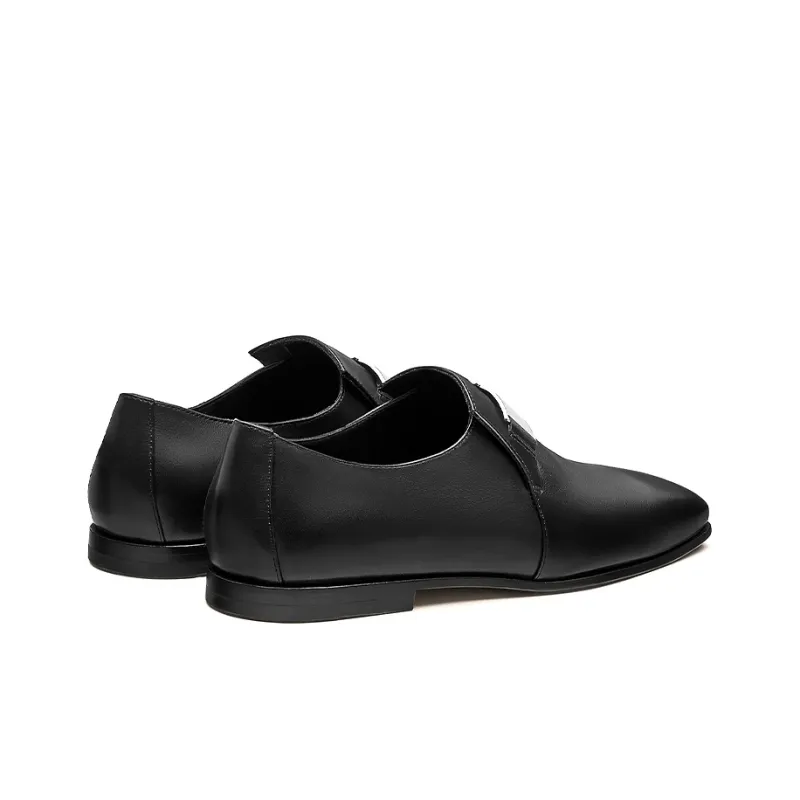 HERMES Dean Casual Single Shoes Men's Black-3