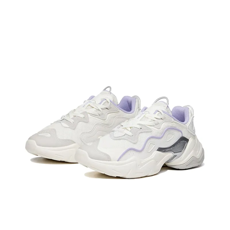 ANTA Chunky Sneakers Women's Low Top Ivory White/Shade 1 Gray-1