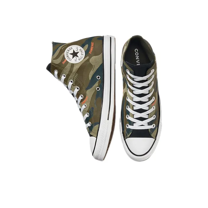 Converse All Star Chuck Taylor Anti-Slip Wear-Resistant High-Top Canvas Shoes Unisex Camouflage Green-3