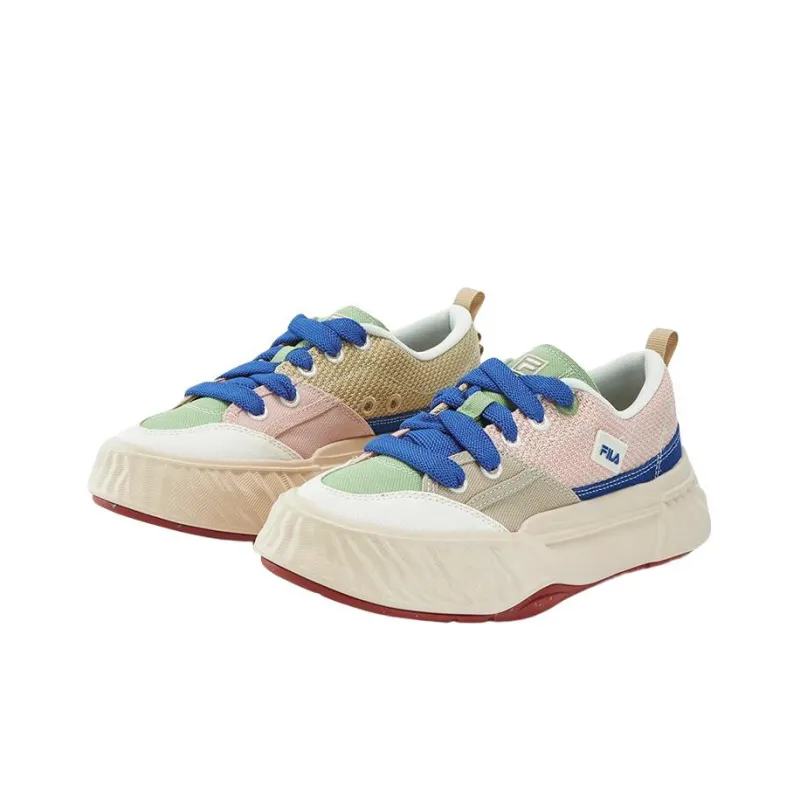 FILA Fosso Anti Slip Wear Resistant Low Top Canvas Shoes Women's Pink Green-2