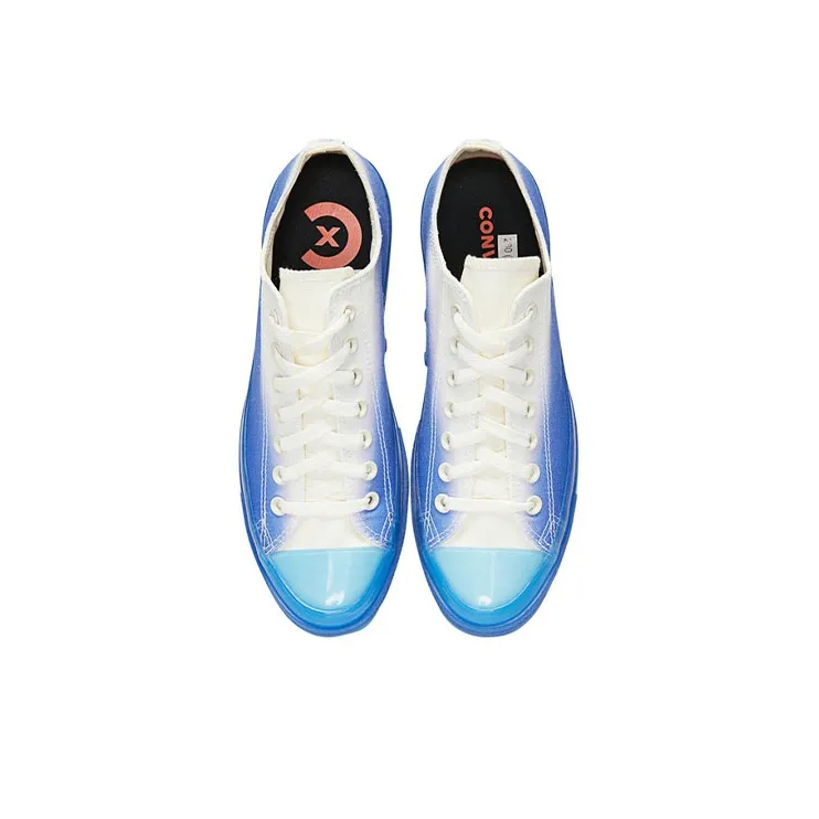 Converse Chuck Taylor Seasonal Wear Resistant Slip Resistant Low Top Canvas Shoes Unisex Blue White-3