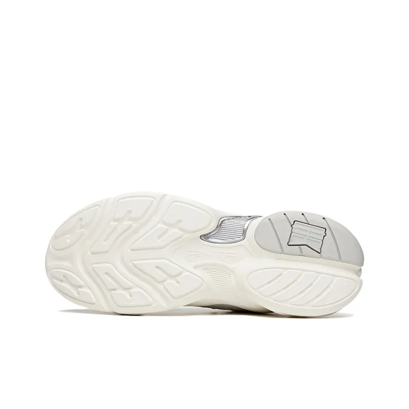 ANTA Chunky Sneakers Women's Low Top Ivory White/Shade 1 Gray-4