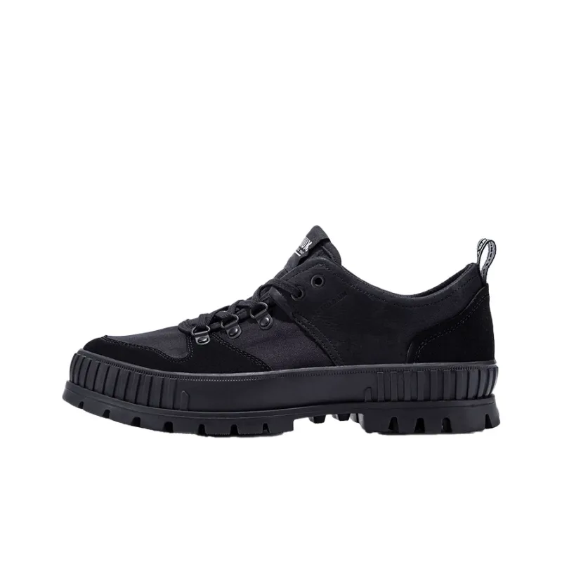 Palladium PallaShock LoHiker Anti Slip Wear Resistant Low Top Canvas Shoes Unisex Black-0