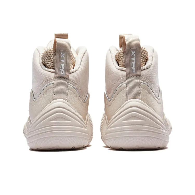 XTEP Anti Slip Wear Resistant High Top Chunky Sneakers Men's Beige-2