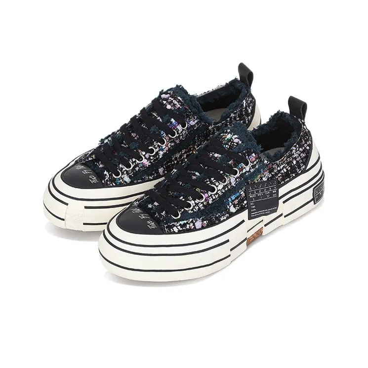 VESSEL G.o.p. Lows 'd.b. Tweed' Low Top Canvas Shoes Unisex Black-2