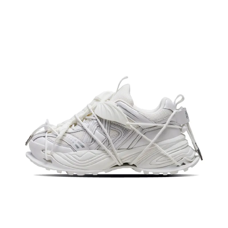 㦱 Wen Ray Low-Top Chunky Sneakers Unisex White-0