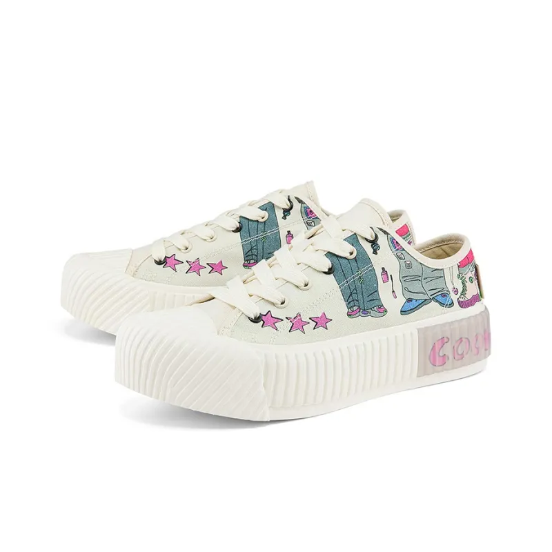 Kappa Kappa Player Series Zhao Diyu Collaboration Wear resistant And Lightweight Low Top Canvas Shoes Women's White-2
