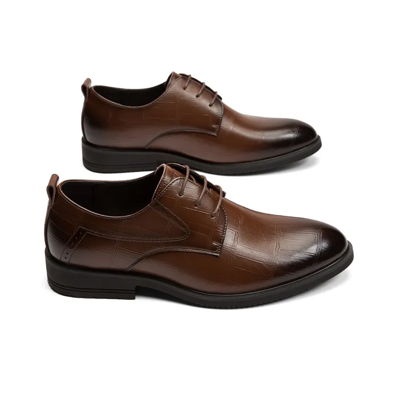 G.N.SHIJIA Dress Shoes Men Low Top Black/Brown-7
