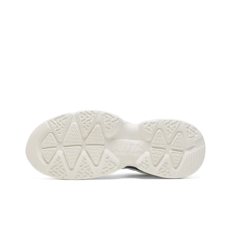 Anta Life Collection Anti Slip Wear Resistant Low Top Chunky Sneakers Men's Beige White Green-4