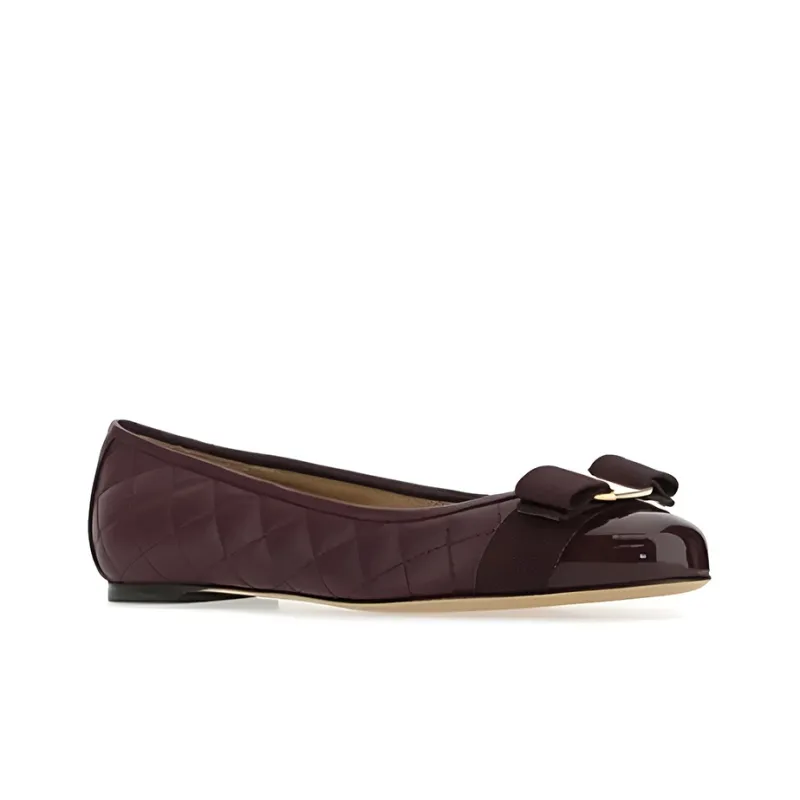 FERRAGAMO Varina Casual Single Shoes Women's Burgundy-2