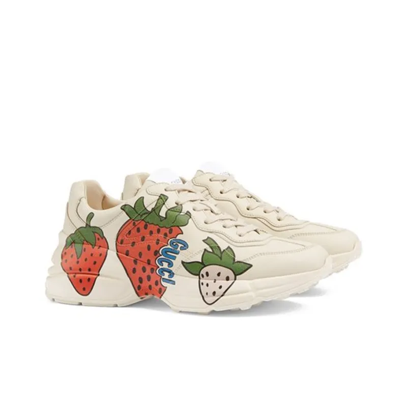 GUCCI Rhyton GUCCI Strawberry Sneakers Women's-3