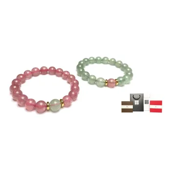 MOUNTAINS AND MANS Strawberry Quartz Bracelets Women's Pink/Green