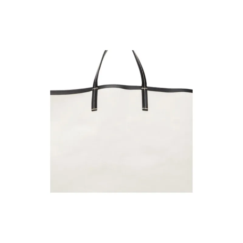 Burberry Fabric Tote Bag Shopping Bag Shoulder Bag Handbag Men's Ecru-2