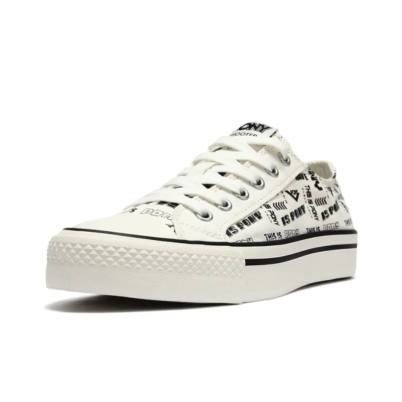 PONY Shooter Abrasion Resistant Low Top Canvas Shoes Unisex White-1