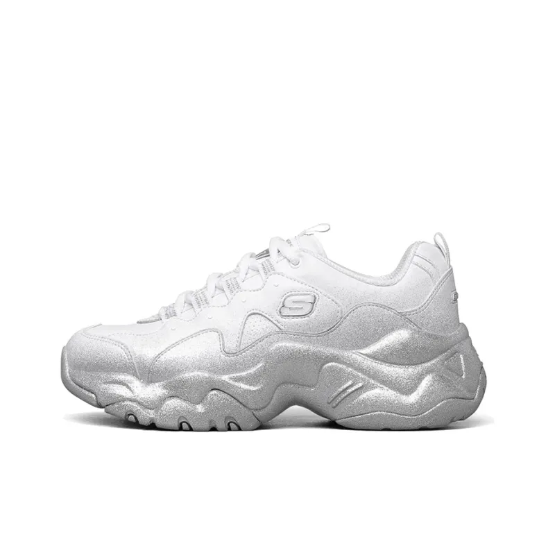 Skechers D Lites 3.0 Low Top Sneakers White/Silver Women's-0