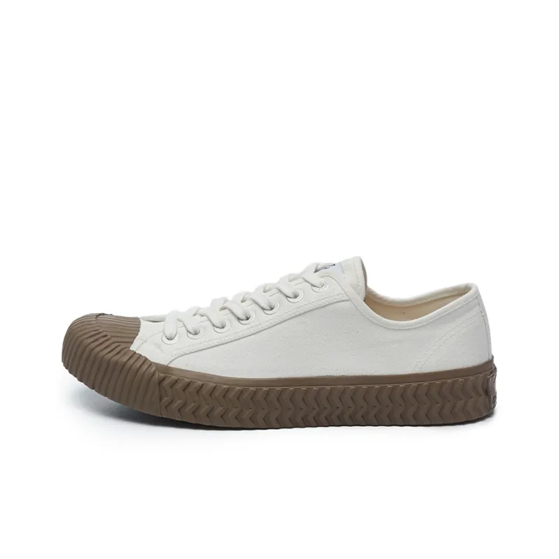Excelsior Canvas Shoes Unisex Low Top Steam White/Coffee-0