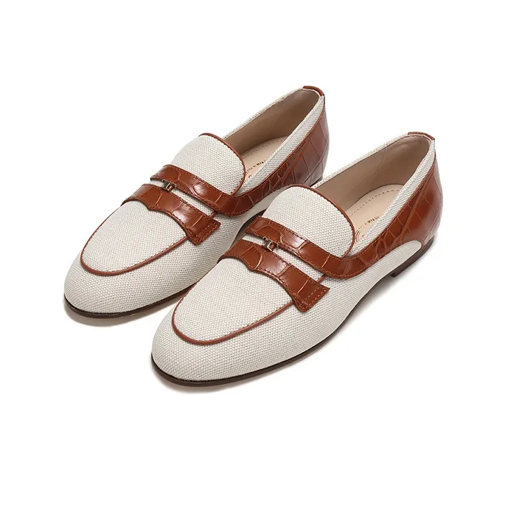TOD'S Croc embossed Panel Loafers Women's-2