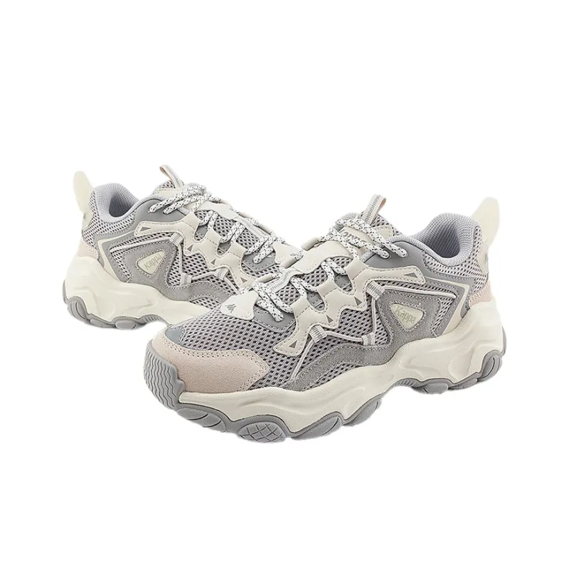 Kappa Breathable Coverage Low Top Chunky Sneakers Unisex Gray-3