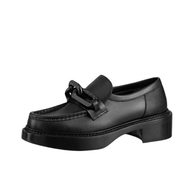 LOUIS VUITTON Lv Academy Loafers 'Black With Chain' Women's-0