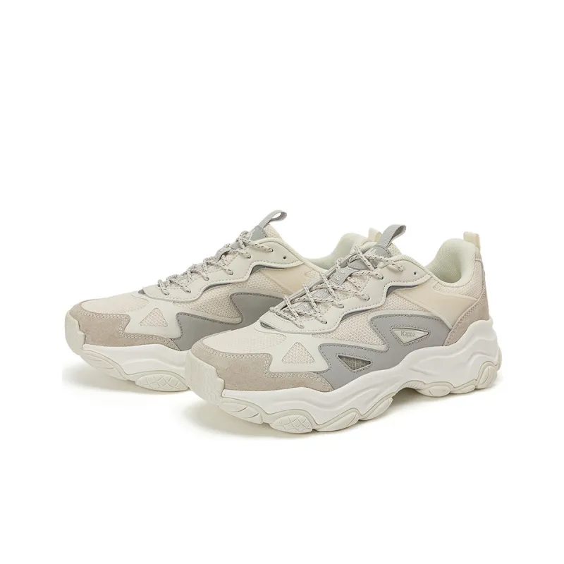 Kappa Cushioning Abrasion Resistant Breathable Coverage Low Top Chunky Sneakers Unisex Beige-2