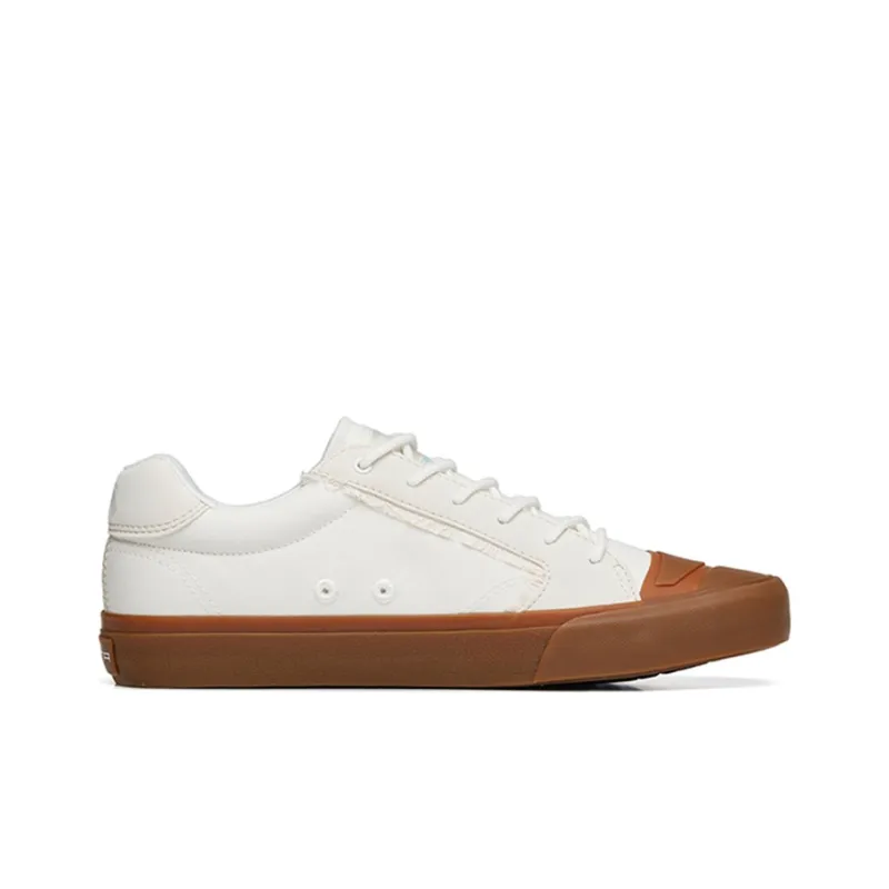 Anta Life Collection Anti Slip Wear Resistant Low Top Canvas Shoes Men's White Brown-1