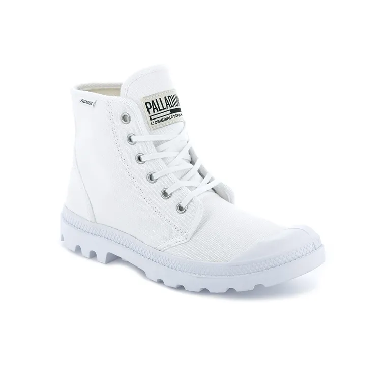 Palladium Pampa Hi Originale Anti Slip And Wear Resistant Breathable High Top Canvas Shoes Unisex Pure White-2