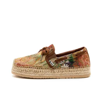 Joy&Mario Breathable Height Increasing Low Top Canvas Shoes Women's Brown