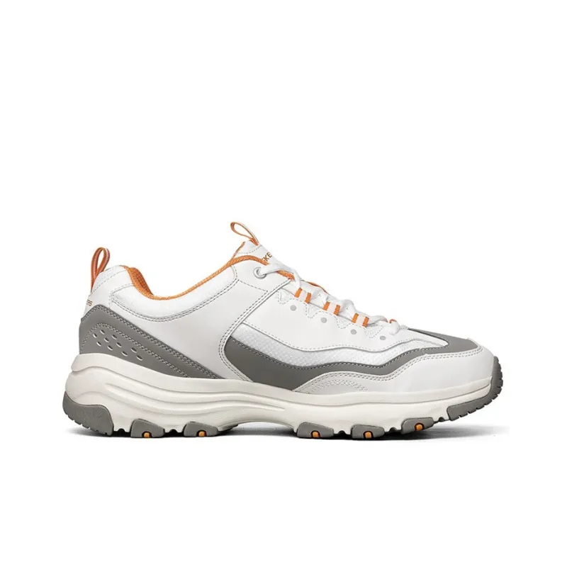 Skechers D'Lites I Conik Low Top Running Shoes White/Orange/Grey-1