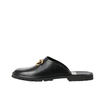 GUCCI Horsebit Wrap toe Slippers Women's Black