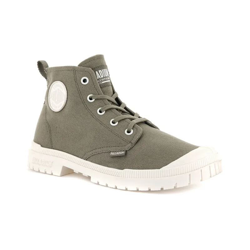 Palladium Pampa Sp20 Hi Canvas Anti-Slip And Wear-Resistant Breathable High-Top Canvas Shoes Unisex Dark Green-2