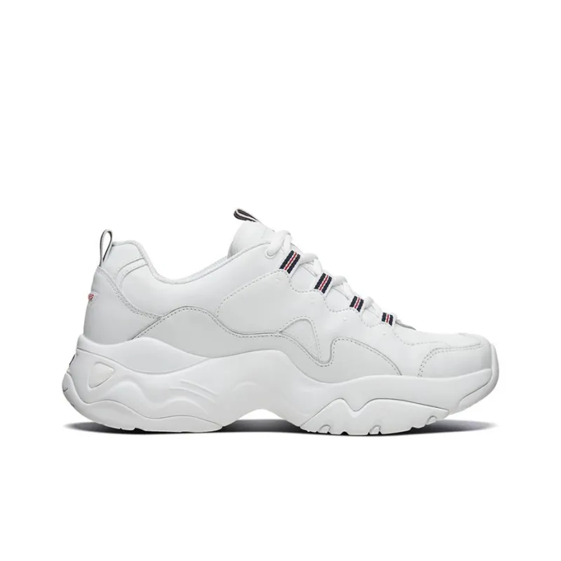 Skechers D'LITES 3.0 Cushioning Anti-Slip And Wear-Resistant Low-Top Chunky Sneakers Men's White Blue Red-1