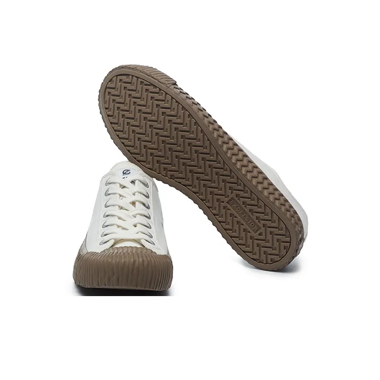 Excelsior Canvas Shoes Unisex Low Top Steam White/Coffee-4
