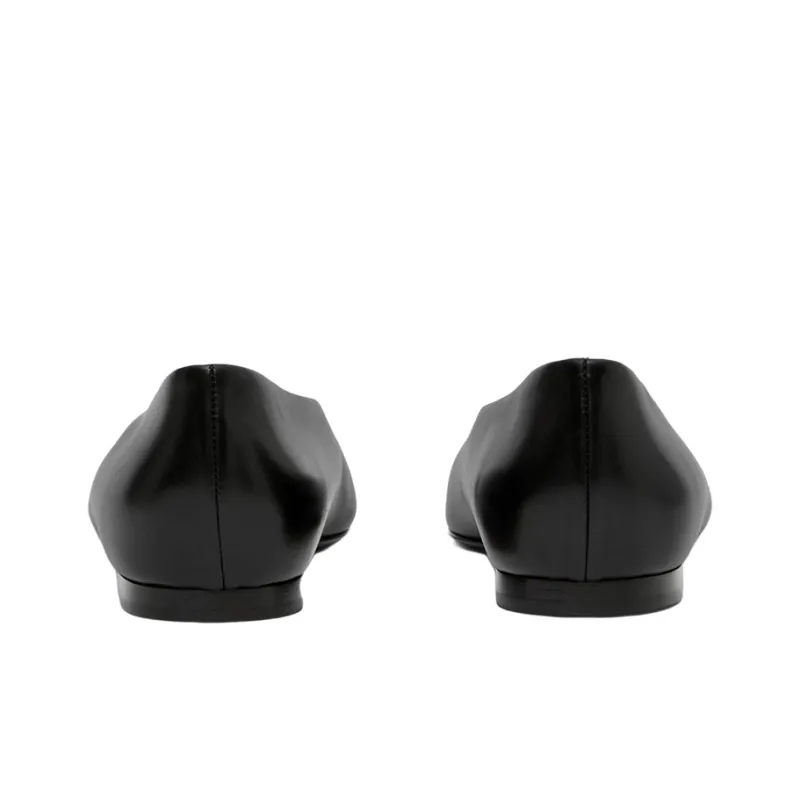 Burberry TB Logo Pointed Toe Flat Black Women's-3