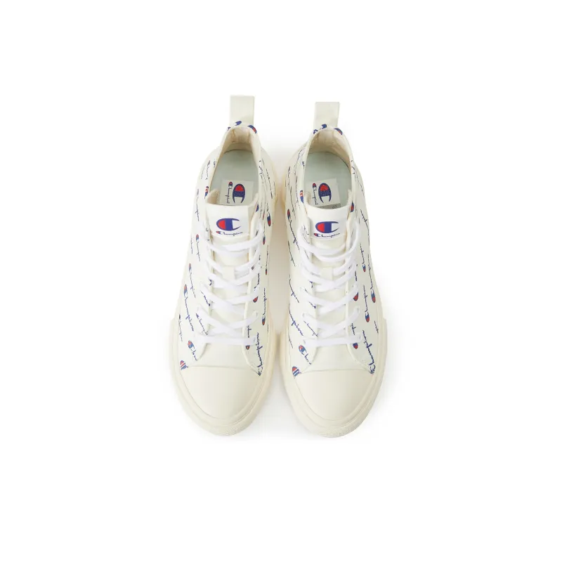 Champion Campus Anti-Slip Wear-Resistant High-Top Canvas Shoes Unisex White-2