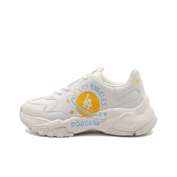 MLB Big Ball Chunky Planet Cushioned Slip Resistant Abrasion Resistant Low Top Chunky Sneakers Unisex White Orange
