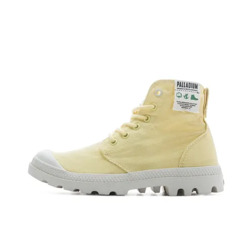 Palladium The Pampa Organic Wear Resistant Slip Resistant High Top Canvas Shoes Unisex Yellow