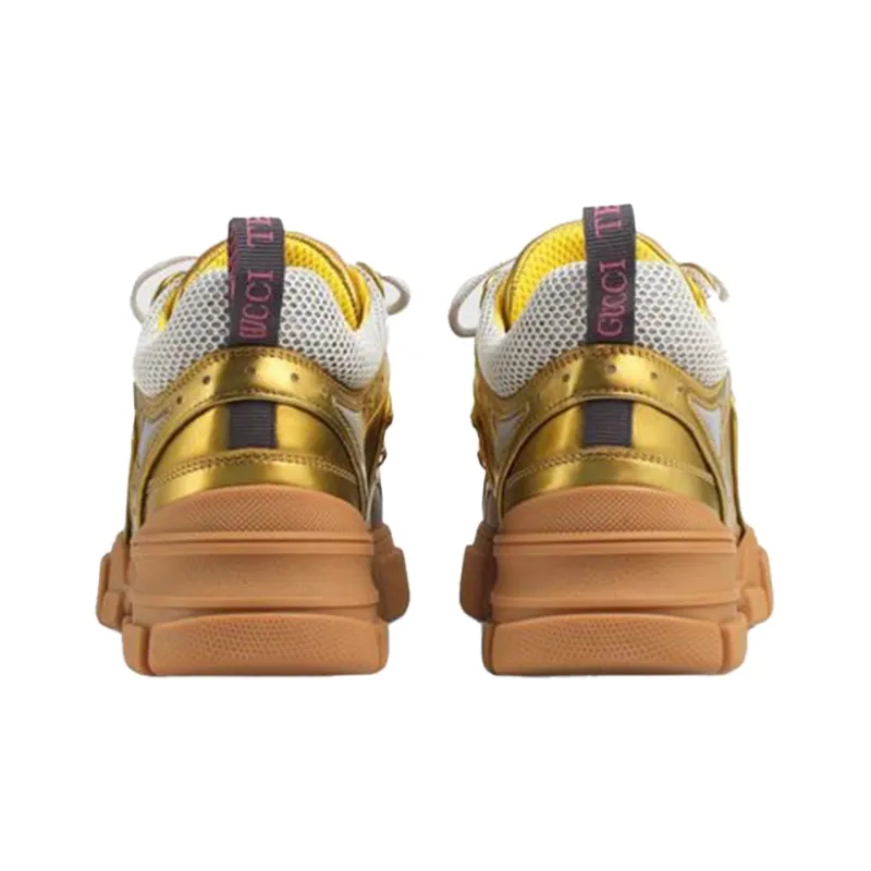 GUCCI Flashtrek Sega Metallic Gold Women's Women's-3