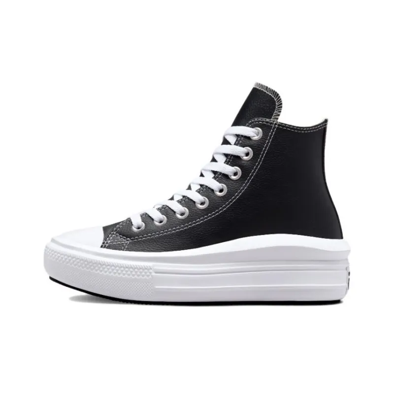 Converse Chuck Taylor All Star Move Platform Foundational Leather Black White Women's-0