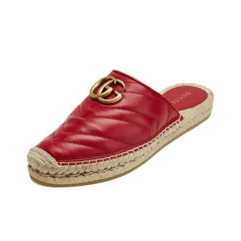 GUCCI Women's Espadrilles Mule 'Double G Hibiscus Red' Women's